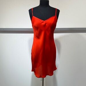 All Saints Vibrant Red Satin Chemise